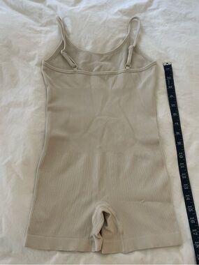 Ribbed Beige Sleeveless Romper onesie